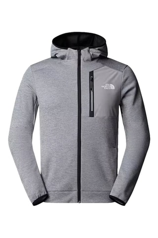 Veste à capuche - Gris chiné et blanc