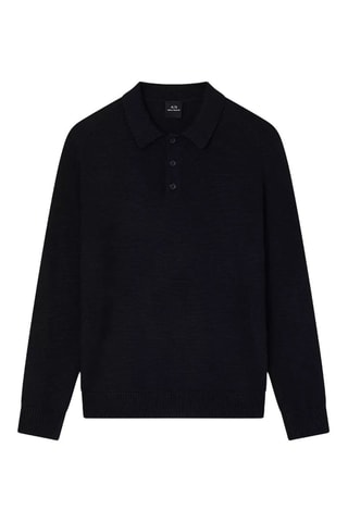 Polo en laine vierge - Noir
