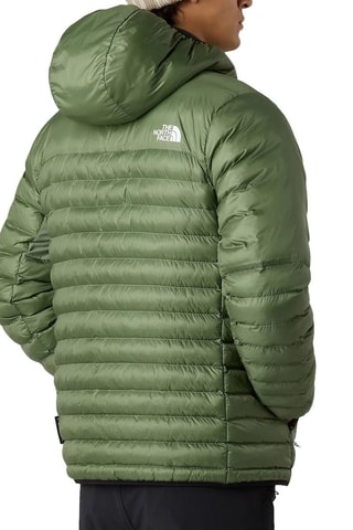 Doudoune à capuche - Vert foncé et blanc