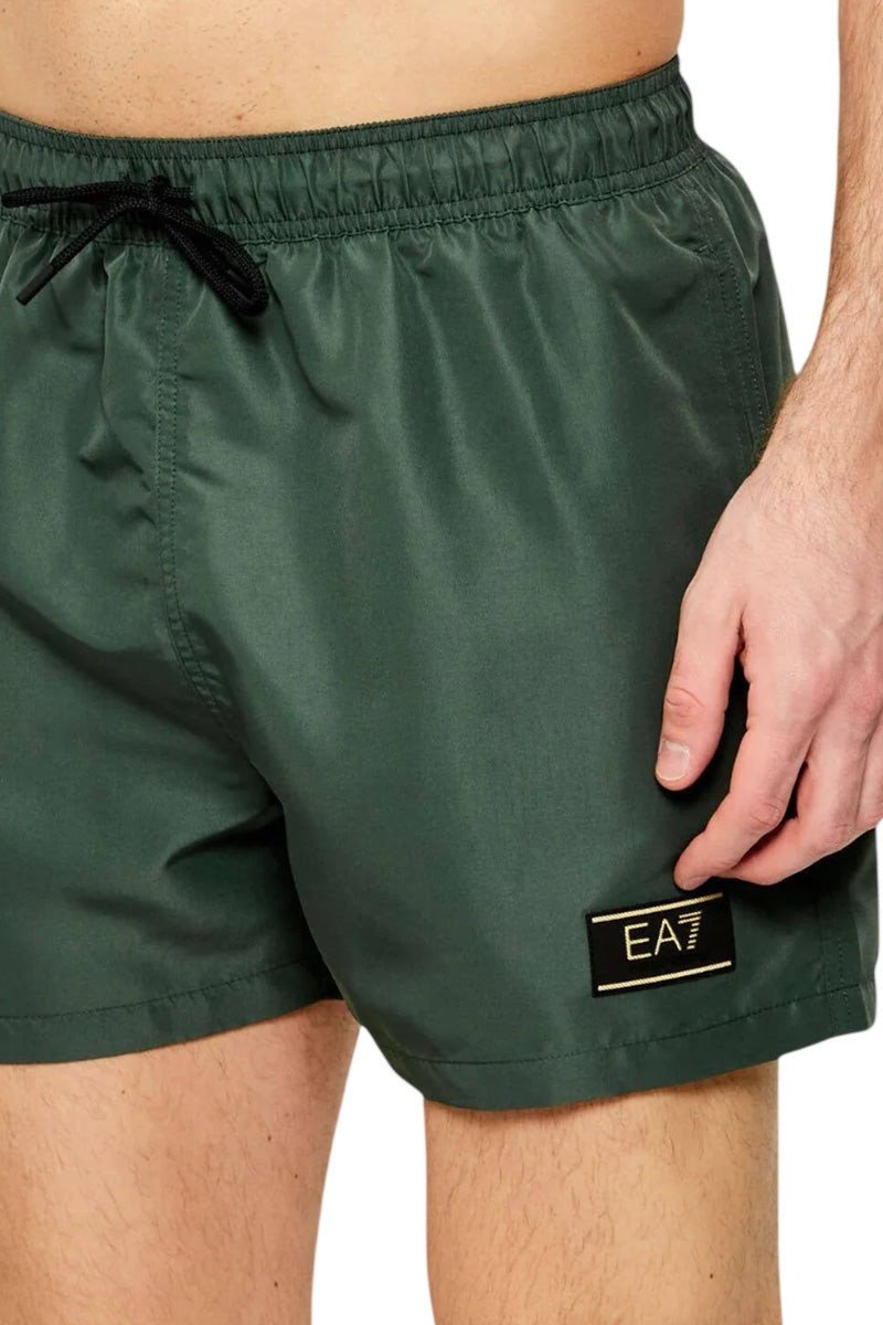 Ea7 Hombre Verde Bañador Corto - Oscuro