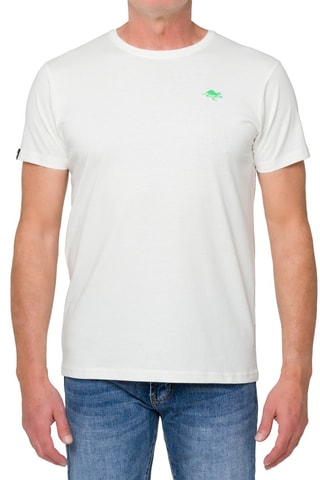 T-shirt regular - Wit en groen