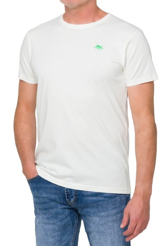 T-shirt regular - Wit en groen