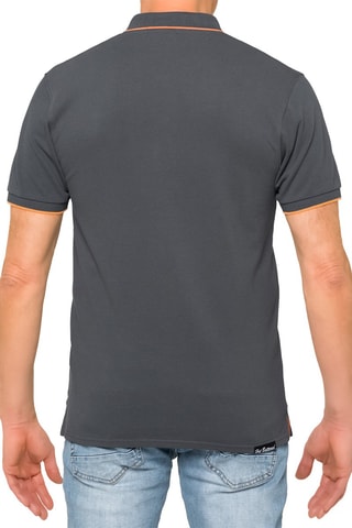 Polo regular - Cinzento - Cinzento e laranja