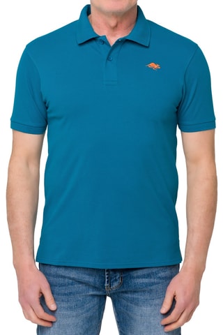 Polo Regular Stoney - Pauwblauw en oranje