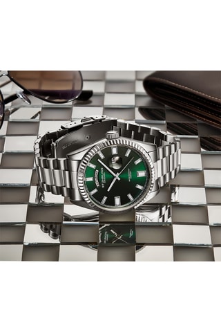 Reloj de cuarzo de acero - Plateado