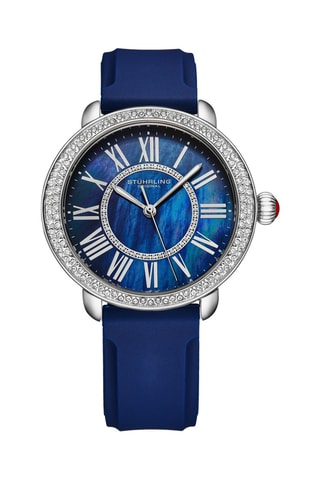 Reloj de cuarzo de piel - Azul y plateado
