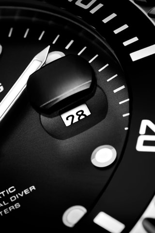 Automatisch Stalen Horloge Aquadiver Zilverkleurig en Zwart