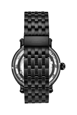 Reloj automático de acero Legacy - Contador de fase lunar y función GMT - Negro y plateado