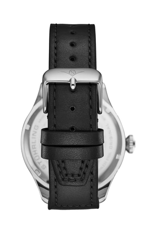 Reloj de cuarzo de piel - Negro y plateado