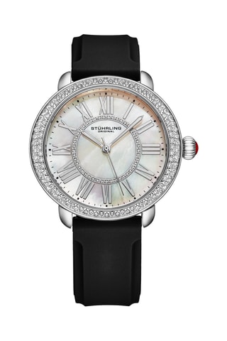 Reloj de cuarzo de piel - Negro y plateado