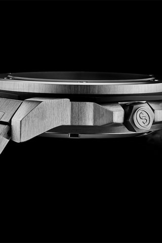 Reloj automático de acero Fortitude - Plateado y negro