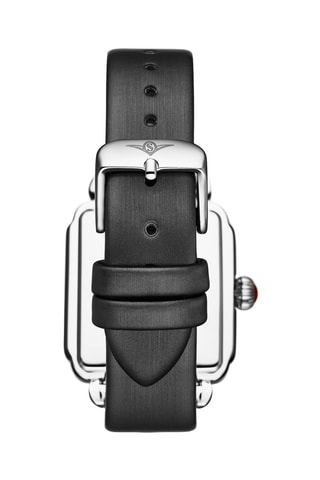 Reloj de cuarzo de piel Symphony - Negro y plateado