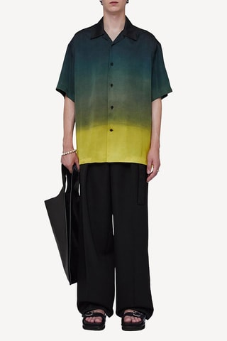 Camisa dip-dye - Verde oscuro y amarillo