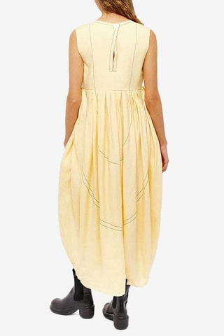 Vestido midi de seda - Beige