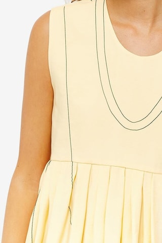 Vestido midi de seda - Beige
