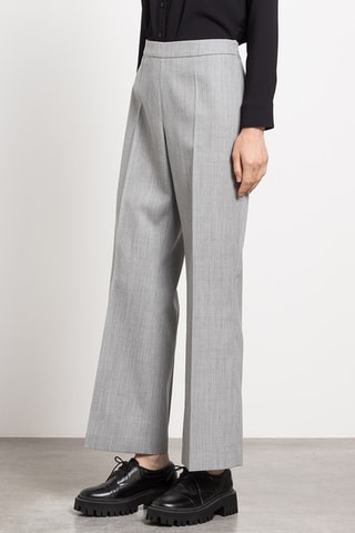 Pantalón de lana de tiro alto - Gris claro