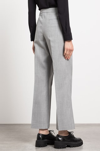 Pantalón de lana de tiro alto - Gris claro