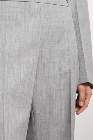 Pantalón de lana de tiro alto - Gris claro