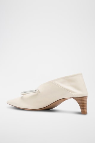 Zapatos de piel ovina de tacón - Crudo
