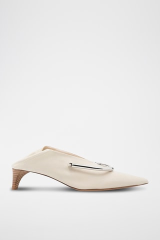 Zapatos de piel ovina de tacón - Crudo