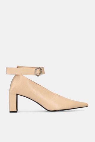 Zapatos de piel de tacón - Beige
