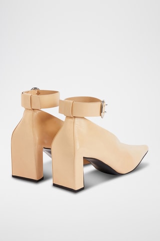 Zapatos de piel de tacón - Beige