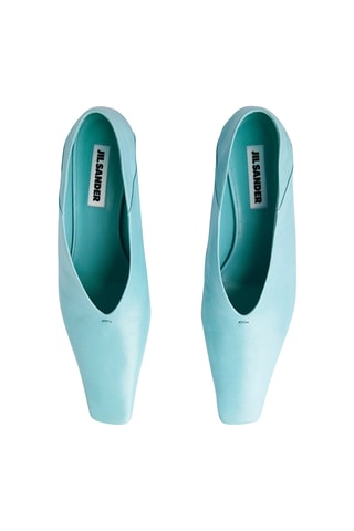 Zapatos de piel bovina de tacón - Azul claro