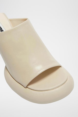 Sandalias de piel bovina de tacón - Beige
