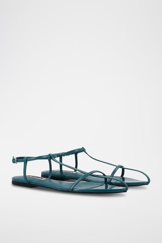 Sandalias de piel - Azul pato