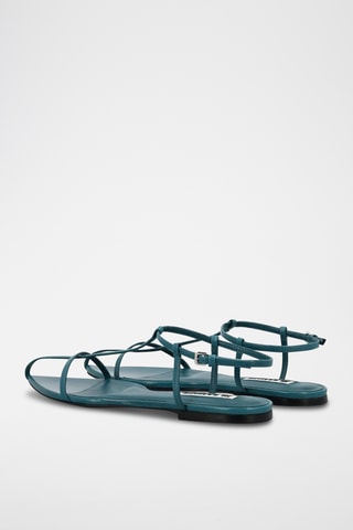 Sandalias de piel - Azul pato