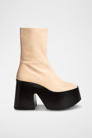Botines de piel - Negro