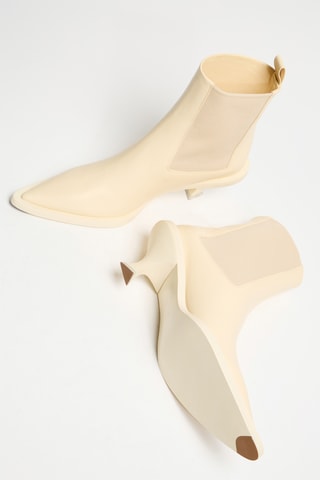 Botines de piel bovina - Beige