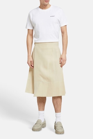 Falda cruzada de seda - Beige