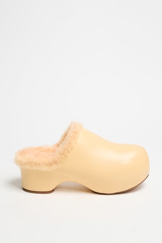 Zuecos de piel bovina forrados - Beige