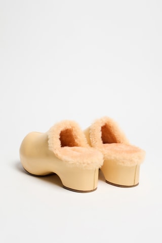 Zuecos de piel bovina forrados - Beige