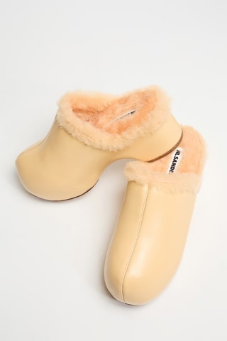 Zuecos de piel bovina forrados - Beige