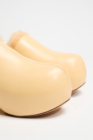 Zuecos de piel bovina forrados - Beige
