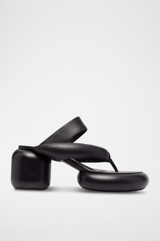 Sandalias de piel de tacón - Negro