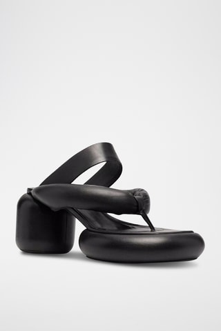 Sandalias de piel de tacón - Negro