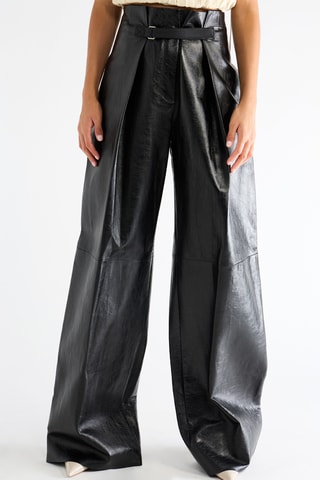 Pantalón de piel de cordero - Negro