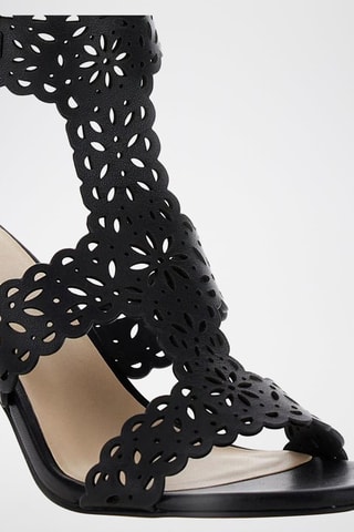 Sandales à talons en cuir de chèvre - Noir
