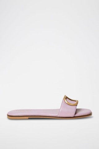 Mules en cuir de mouton - Mauve