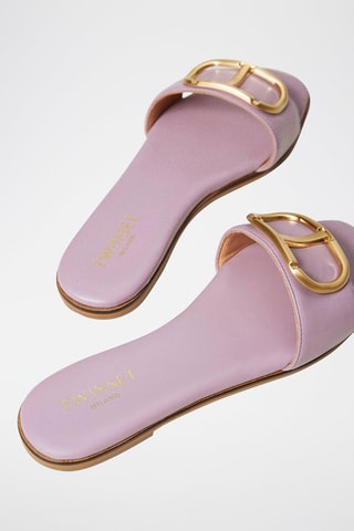 Mules en cuir de mouton - Mauve