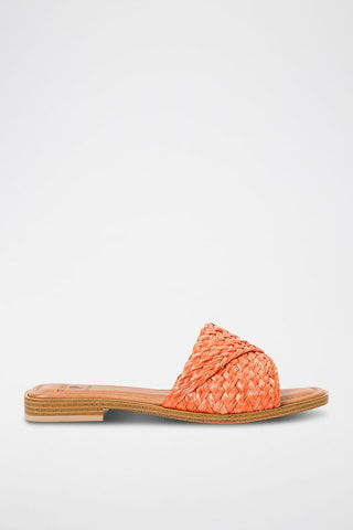 Mules en cuir - Orange