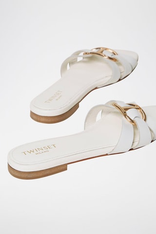 Mules en cuir - Blanc