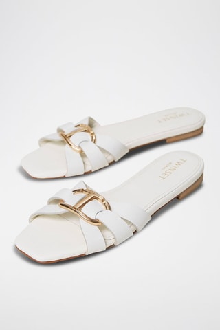 Mules en cuir - Blanc