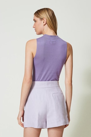Top en soie - Violet