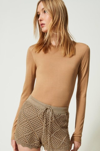 Pull en soie - Camel