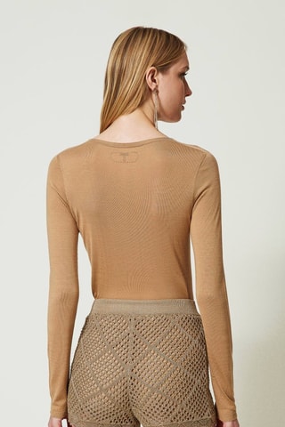Pull en soie - Camel