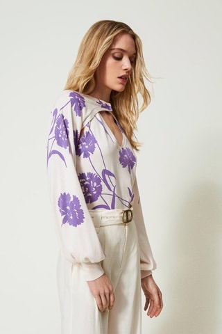 Pull - Ecru et violet